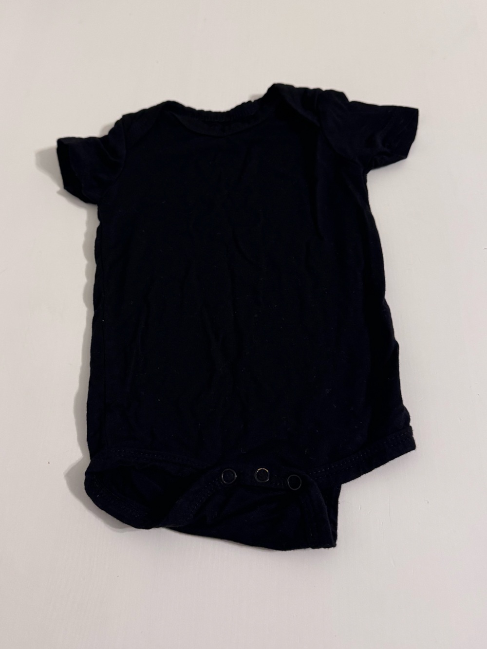 Baby Black Bamboo Short Sleeve Onesie